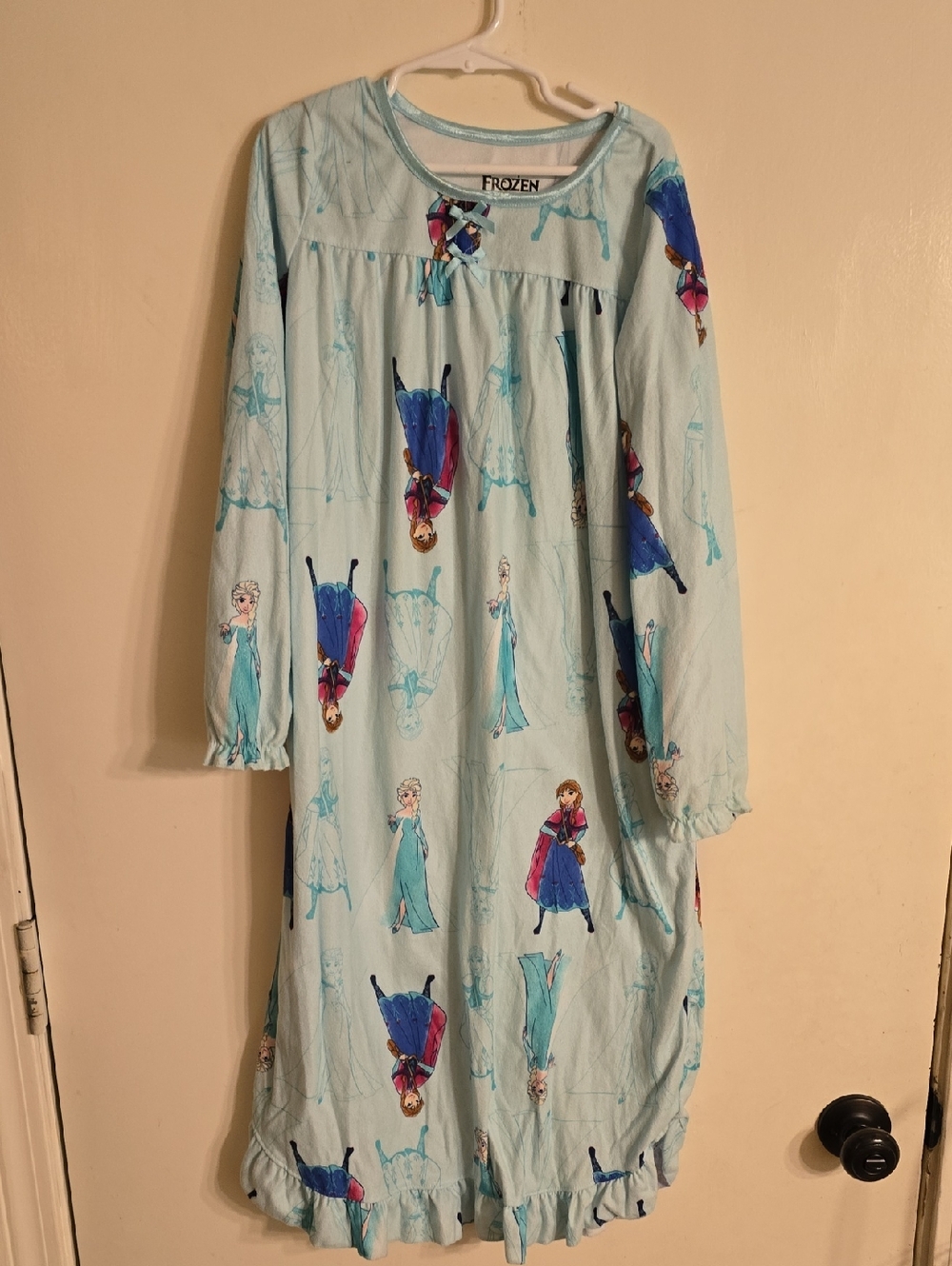 Disney Frozen Kids Long Sleeve Nightgown - Light Blue